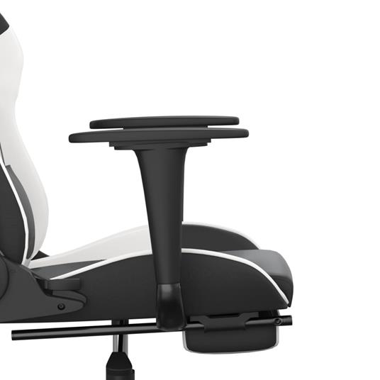 vidaXL Sedia Gaming Massaggiante Poggiapiedi Nero e Bianco Similpelle -  vidaXL - Idee regalo