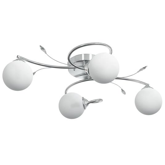 vidaXL Lampada Soffitto con Paralumi Tondi in Vetro per 4 Luci LED G9 - 2