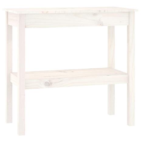 vidaXL Tavolo Consolle Bianco 80x40x75 cm in Legno Massello di Pino - vidaXL  - Idee regalo