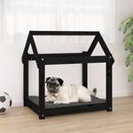 vidaXL Cuccia per Cani Nera 71x55x70 cm in Legno Massello di Pino