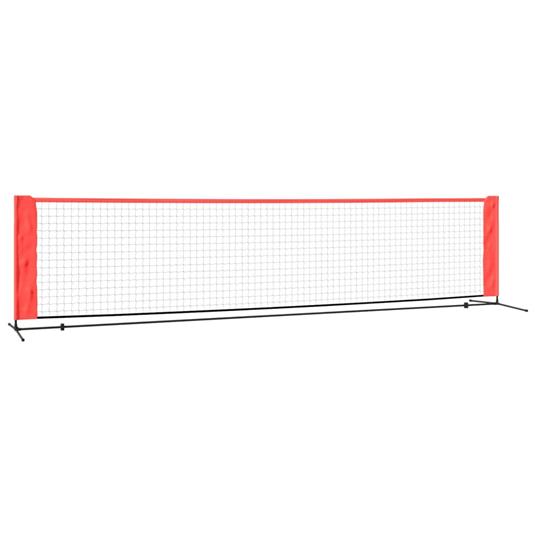 vidaXL Rete da Tennis Nera e Rossa 400x100x87 cm in Poliestere - 2