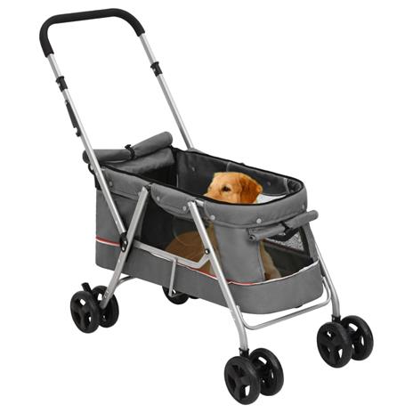 vidaXL Passeggino Cani Pieghevole Grigio 100x49x96cm Tessuto di Lino -  vidaXL - Idee regalo