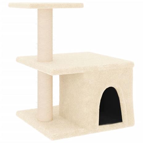 vidaXL Albero per Gatti con Tiragraffi in Sisal Crema 48 cm - 2