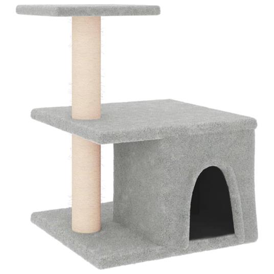 vidaXL Albero per Gatti con Tiragraffi in Sisal Grigio Chiaro 48 cm - 2