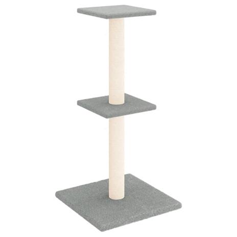 vidaXL Albero per Gatti con Tiragraffi in Sisal Grigio Chiaro 73 cm - 2