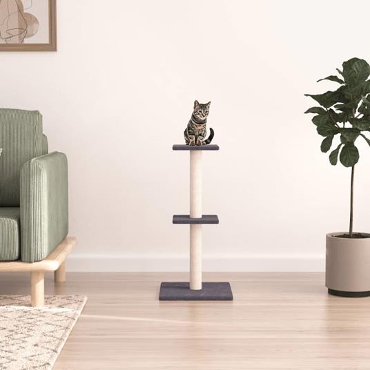 vidaXL Albero per Gatti con Tiragraffi in Sisal Grigio Scuro 73 cm