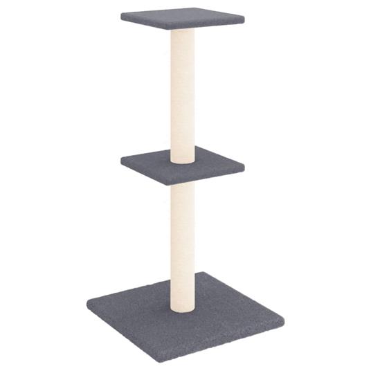 vidaXL Albero per Gatti con Tiragraffi in Sisal Grigio Scuro 73 cm - 2