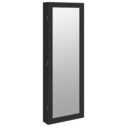 vidaXL Armadio Portagioie con Specchio a Muro Nero 37,5x10x106 cm - vidaXL  - Idee regalo