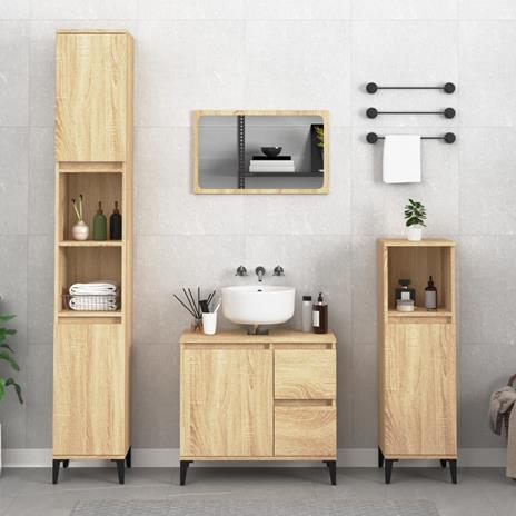 VidaXL Mobile sottolavabo rovere sonoma 63x30x54 cm legno multistrato Set  di mobili per bagno 