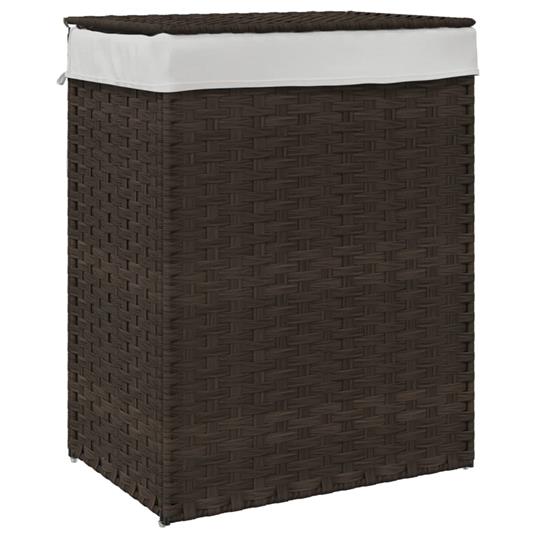 vidaXL Cesto Biancheria Coperchio Marrone Scuro 46x33x60 cm Polyrattan -  vidaXL - Idee regalo