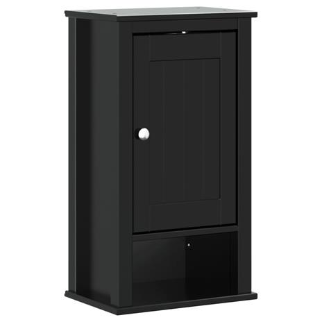 vidaXL Mobile da Bagno a Muro BERG Nero 40x27x71,5 cm Massello Pino - 2