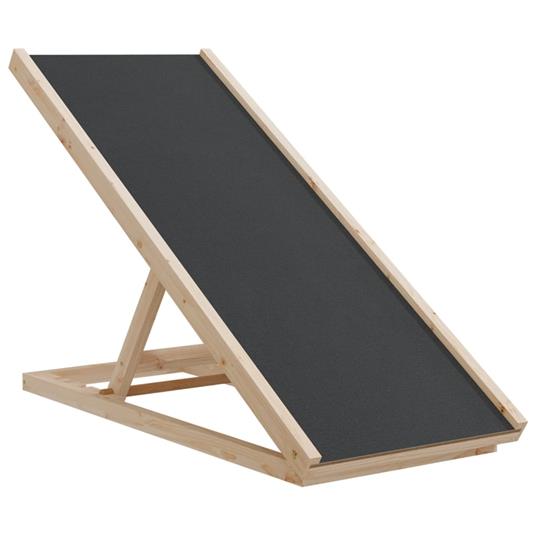 vidaXL Rampa per Cani Grigia 100x40 cm in Legno Massello di Abete - 2