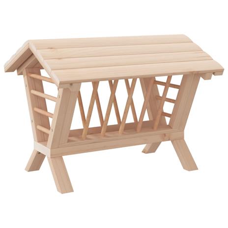 vidaXL Mangiatoia per Conigli 44x33x33 cm in Legno Massello di Abete - 2