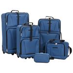 vidaXL Set Valigie da Viaggio 5 pz Blu in Tessuto