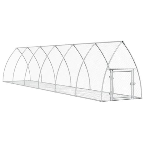 vidaXL Gabbia per Conigli Argento 600x105x120 cm in Acciaio Zincato - 2