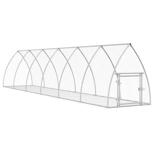 vidaXL Gabbia per Conigli Argento 600x105x120 cm in Acciaio Zincato - 2