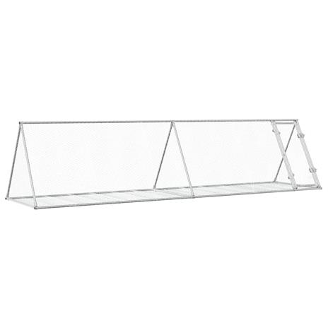 vidaXL Gabbia per Conigli Argento 400x105x91 cm in Acciaio Zincato - 2