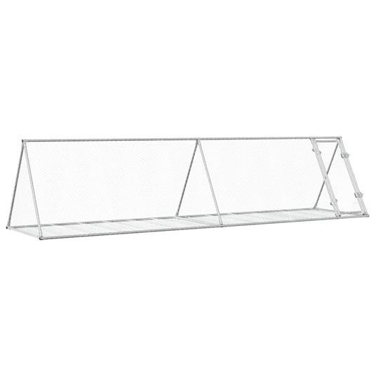 vidaXL Gabbia per Conigli Argento 400x105x91 cm in Acciaio Zincato - 2