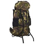 vidaXL Zaino da Trekking Verde Mimetico 100 L in Tessuto Oxford