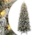 vidaXL Albero di Natale Artificiale con 150 LED e Neve Fioccata 120 cm