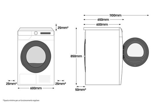 Samsung DV90T5240AE asciugatrice Libera installazione Caricamento frontale  9 kg A+++ Bianco - Samsung - Casa e Cucina | IBS