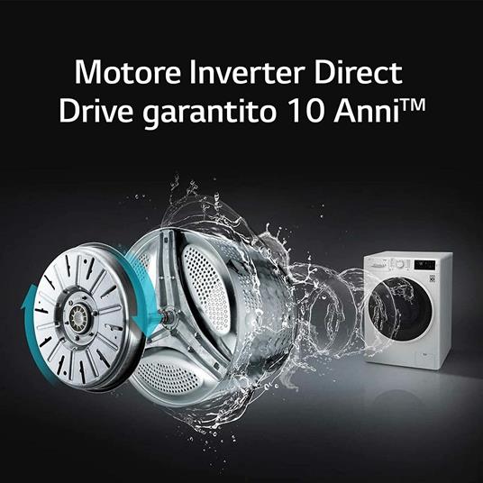 LG F2WV3S7N3E Lavatrice Slim a Carica Frontale 7 Kg, 1200 Giri/min,  Intelligenza Artificiale AI DD, Anti Piega, Motore Inverter Direct Drive,  Smart Diagnosis 60x85x47.5 cm - Bianco - LG - Casa e Cucina | IBS