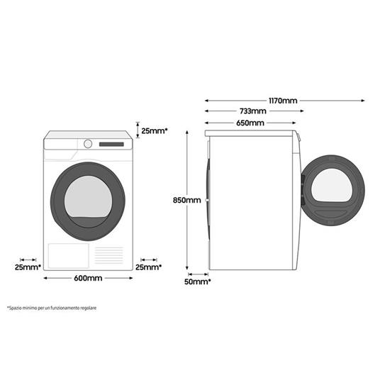 Samsung WW12T504DTW lavatrice Caricamento frontale 12 kg 1400 Giri/min A  Bianco - Samsung - Casa e Cucina | IBS