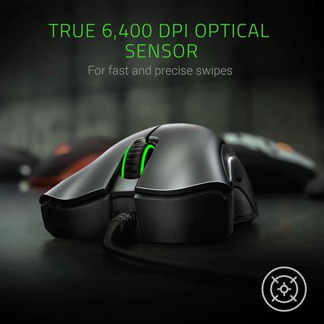 Razer DeathAdder Essential - Mouse da gioco essenziale con sensore ottico da 6.400 DPI - Mouse da gioco essenziale con sensore ottico da 6.400 DPI (Forma ergonomica,5 pulsanti hyperesponse) Nero - 2