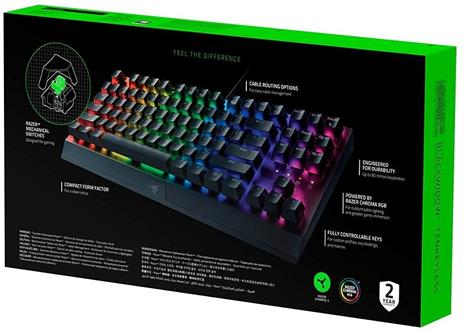 Razer BlackWidow V3 Tenkeyless - Tastiera meccanica compatta con Razer Chroma RGB (Switch Meccanici Gialli Razer, Dotata di Razer Chroma RGB, Opzioni di Cable-Routing) US Layout  Nero - 2