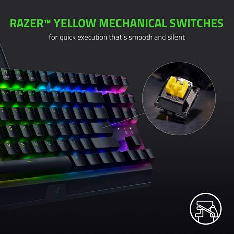 Razer BlackWidow V3 Tenkeyless - Tastiera meccanica compatta con Razer Chroma RGB (Switch Meccanici Gialli Razer, Dotata di Razer Chroma RGB, Opzioni di Cable-Routing) US Layout  Nero - 5