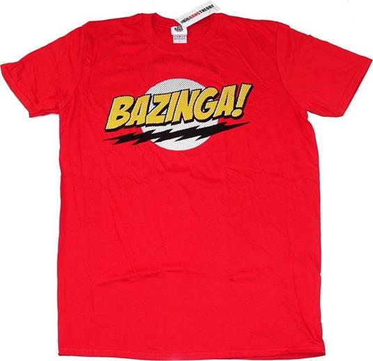 Maglietta T-Shirt The Big Bang Theory, Bazinga! in cotone - Rosso, L -  Warner Bros - Idee regalo | IBS