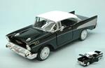 Chevy Bel Air 1957 Black W/ White Roof 1:24 Model MTM73228BK