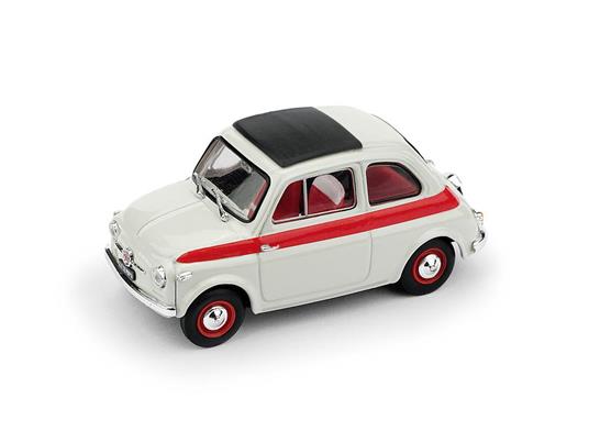 Fiat 500 1959 Tetto Apribile Sport 2A Serie Chiusa Bianco / Rosso 1:43 Model Bm0604 - 2