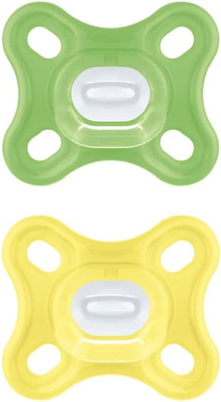 MAM Comfort Ciuccio in Set da 2, 100% Silicone ideale per i neonati, con Custodia Porta Ciuccio, 0-2 mesi, azzurro e blu - 6