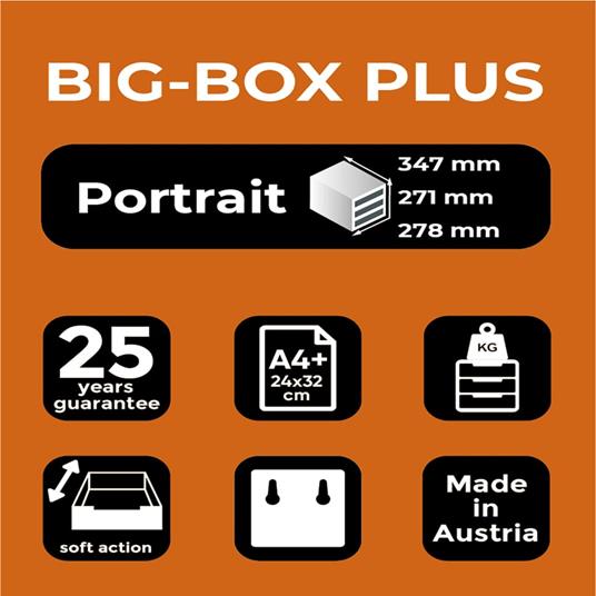 Exacompta Set da Scrivania 5 Cassetti Big-Box Plus Black Office Nero - 5