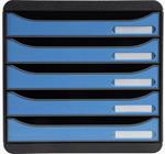 Exacompta Clean''Safe organizzatore per cassetto di scrivania Plastica Nero, Blu