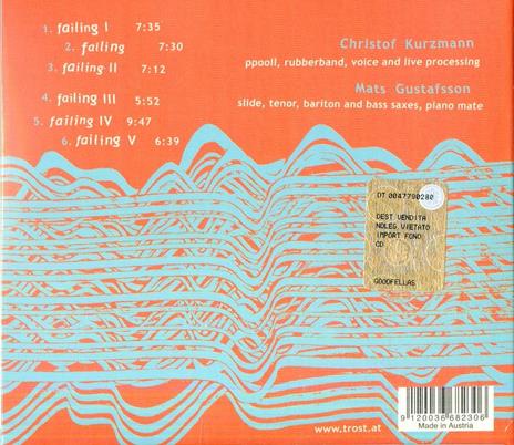 Falling and Five Other Feelings - CD Audio di Mats Gustafsson,Christof Kurzmann - 2