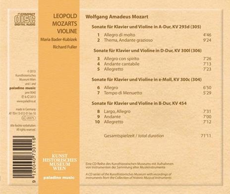 Leopold Mozarts Violine. Sonate per violino - CD Audio di Leopold Mozart - 2