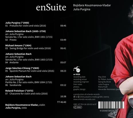 Bojidara Kouzmanova-Vladar / Julia Purgina: En Suite - CD Audio - 2