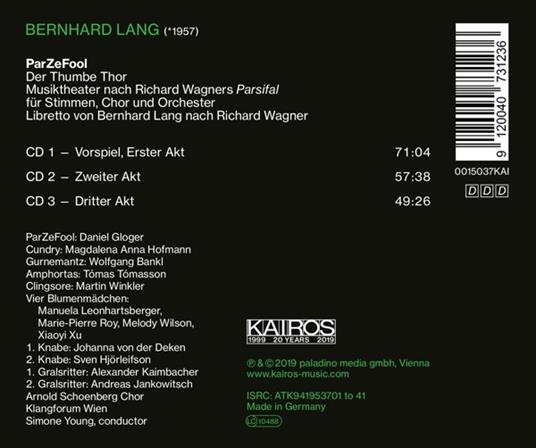 PaeZeFool - CD Audio di Bernhard Lang - 2