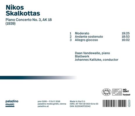 Piano Concerto No.3 - CD Audio di Nikos Skalkottas - 2