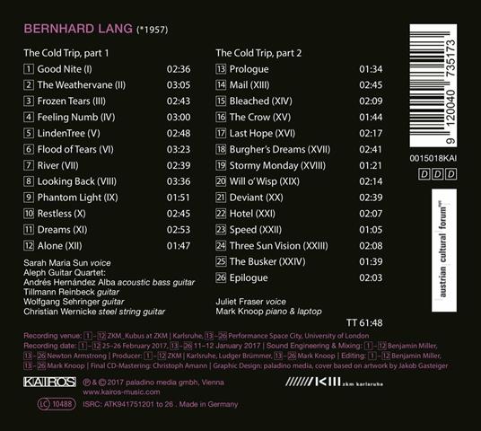 The Cold Trip - CD Audio di Bernhard Lang - 2