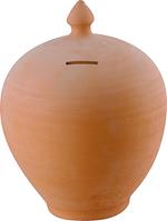 Salvadanaio Risparmio In Terracotta 25cm Monete Soldi Banconote Salvadenaro