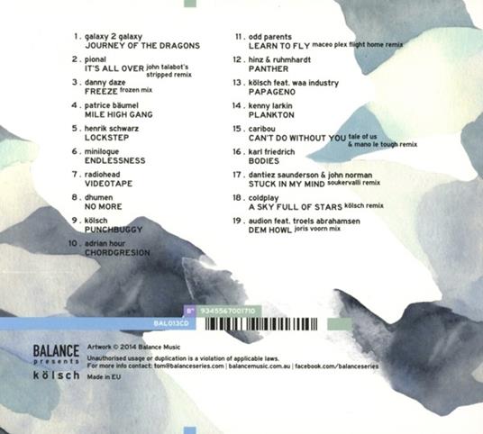 Balance Presents Koelsch - CD Audio - 2