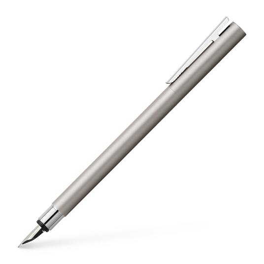 Penna stilografica Neo Slim acciaio, satinato, media - 2