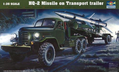 CHN HQ-2 Missile With Loading Cabin Transport Trailer 1:35 Plastic Model Kit RIPTR 00205