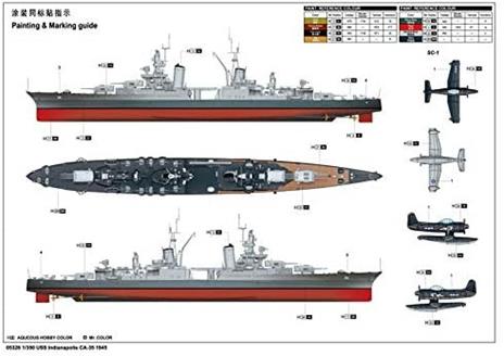 Modellino Trumpeter Tp5326 Nave Indianapolis Ca-35 1945 Kit 1:350 - 5