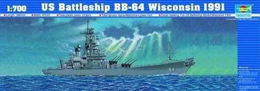 Us Battleship Bb-64 Wisconsin 1991 1:700 Plastic Model Kit Riptr 05706