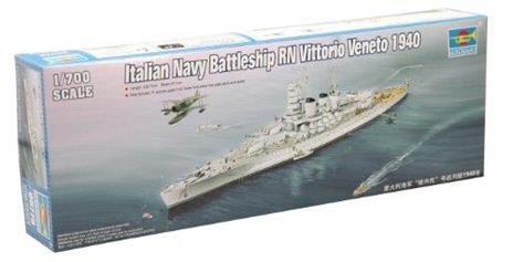 Italian Navy Battelship Rn Vittorio Veneto 1940 Plastic Kit 1:700 Model Tr 05779