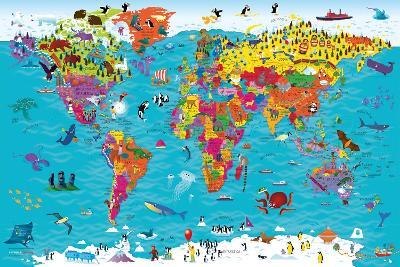 Collins Children’s World Wall Map: An Illustrated Poster for Your Wall - Collins Kids - cover